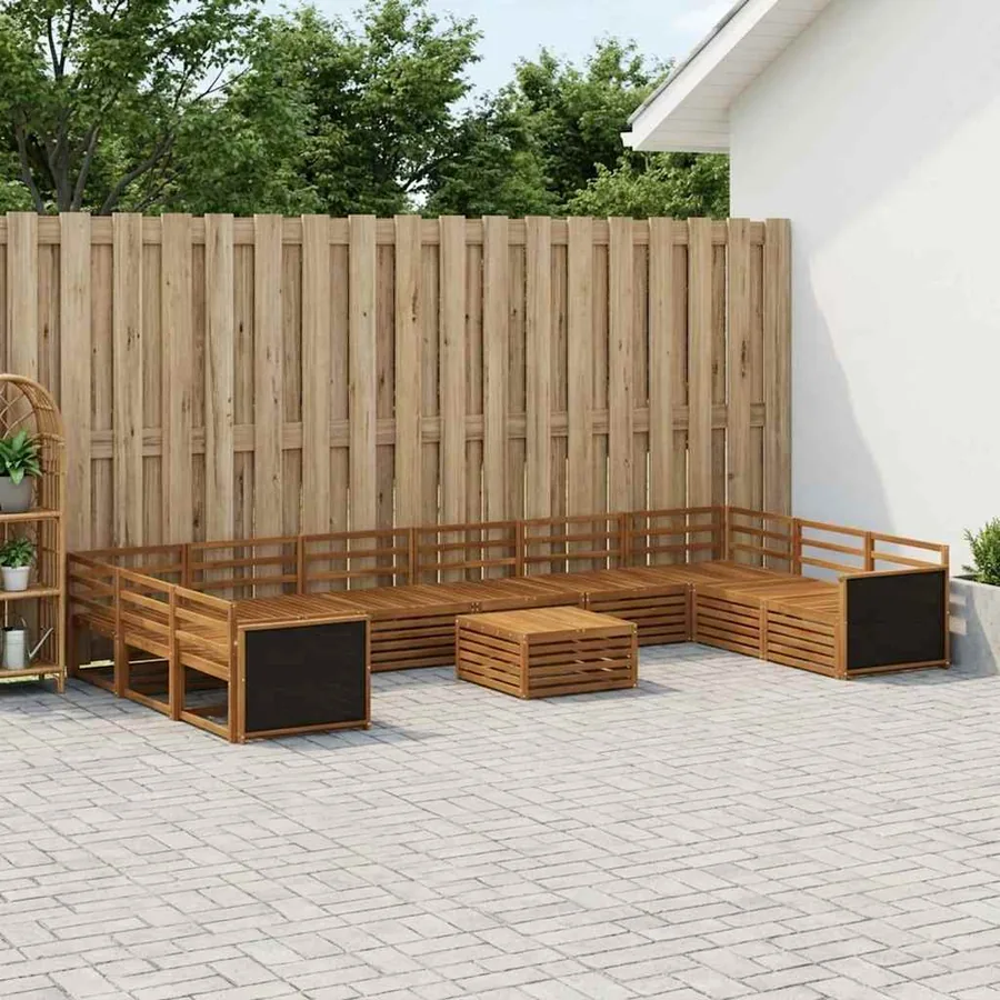 Ensembles de canapés 11 pcs Bois d'Acacia Massif