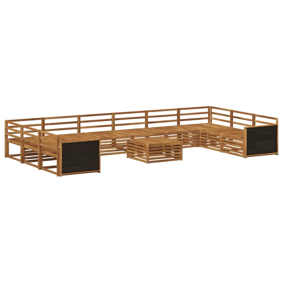 Ensembles de canapés 11 pcs Bois d'Acacia Massif - 2