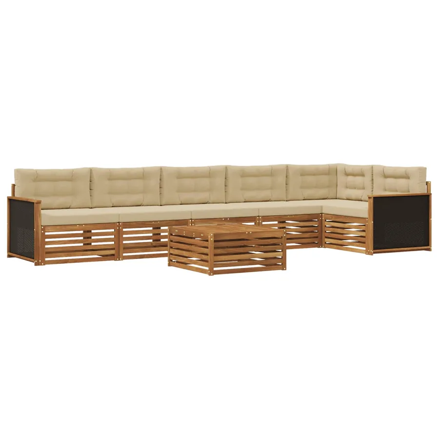 Ensemble de canapés d'extérieur 7 pcs Naturel et Beige - 2