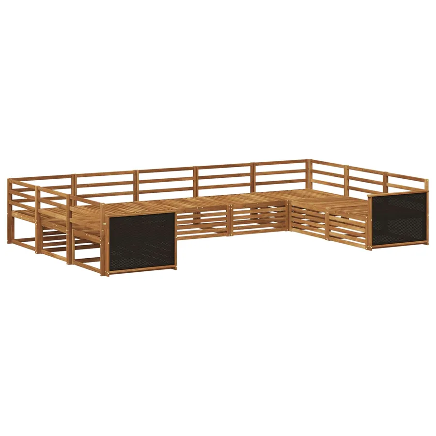 Ensemble de canapés d'extérieur 9 pcs Naturel - 2