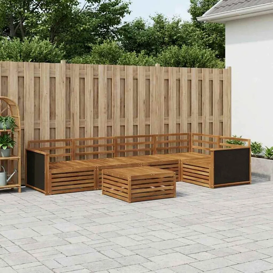 Ensemble de canapés d'extérieur 6 pcs Naturel 79 x 79 x 37 cm