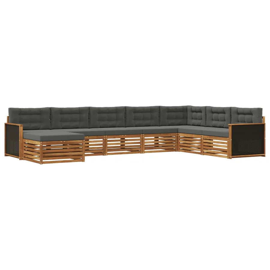 Ensemble de canapés d'extérieur 8 pcs Naturel et Anthracite - 2