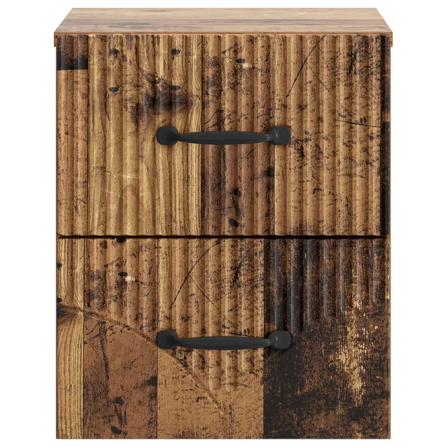Cabinet de chevet mural 2 pcs Bois ancien 34,5 x 33 x 40 cm - 7