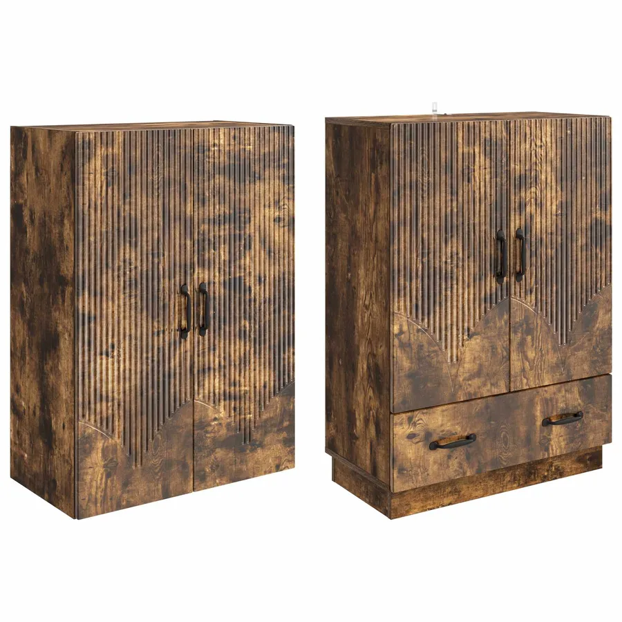 Ensemble de Meubles 2 pcs Chêne fumé Bois d'ingénierie - 4