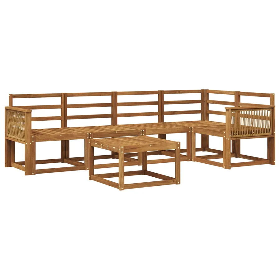 Ensemble de canapés d'extérieur 6 pcs Naturel - 2