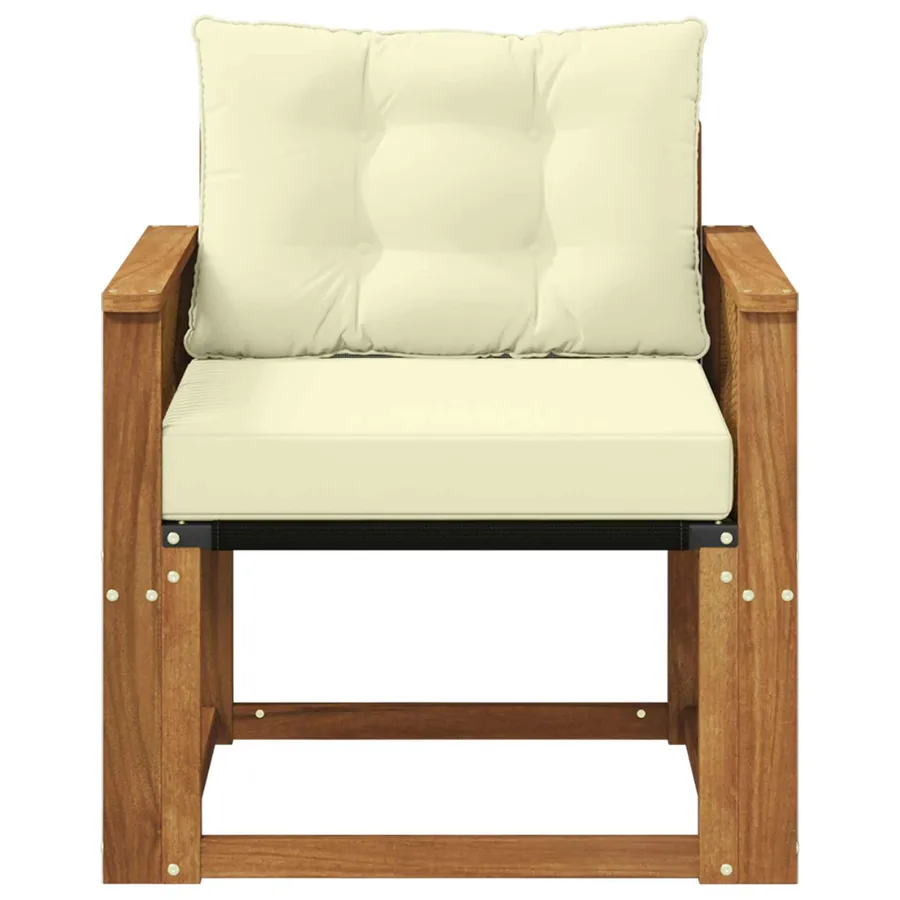 Sofa de milieu extérieur Bois d'acacia massif et Textilène - 5