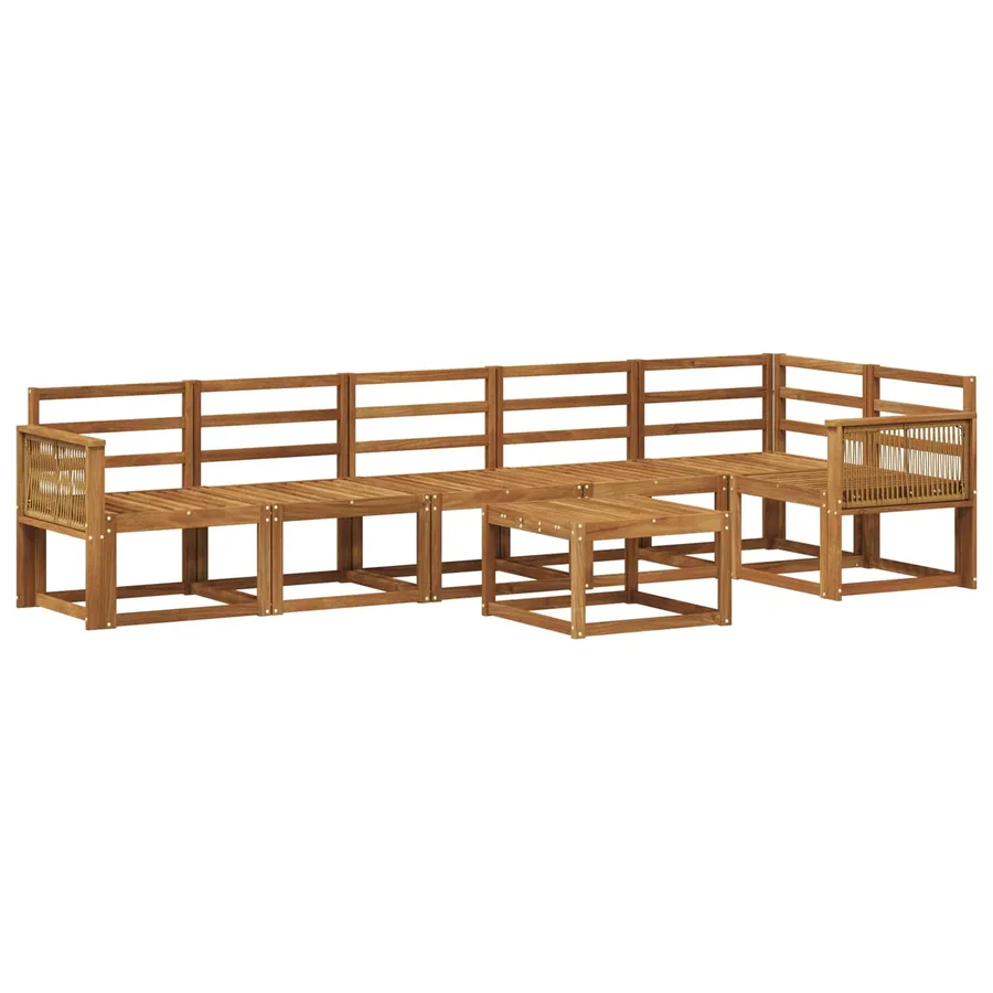 Ensemble de canapés d'extérieur 7 pcs Naturel - 2