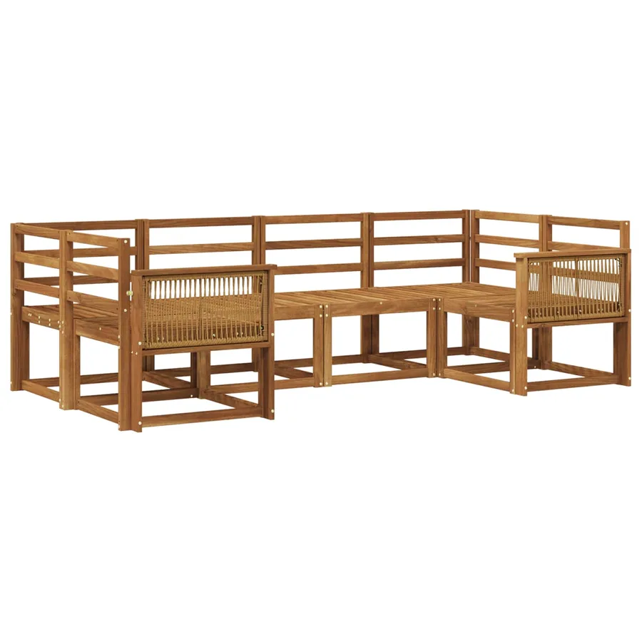 Ensemble de canapés d'extérieur 6 pcs Naturel - 2