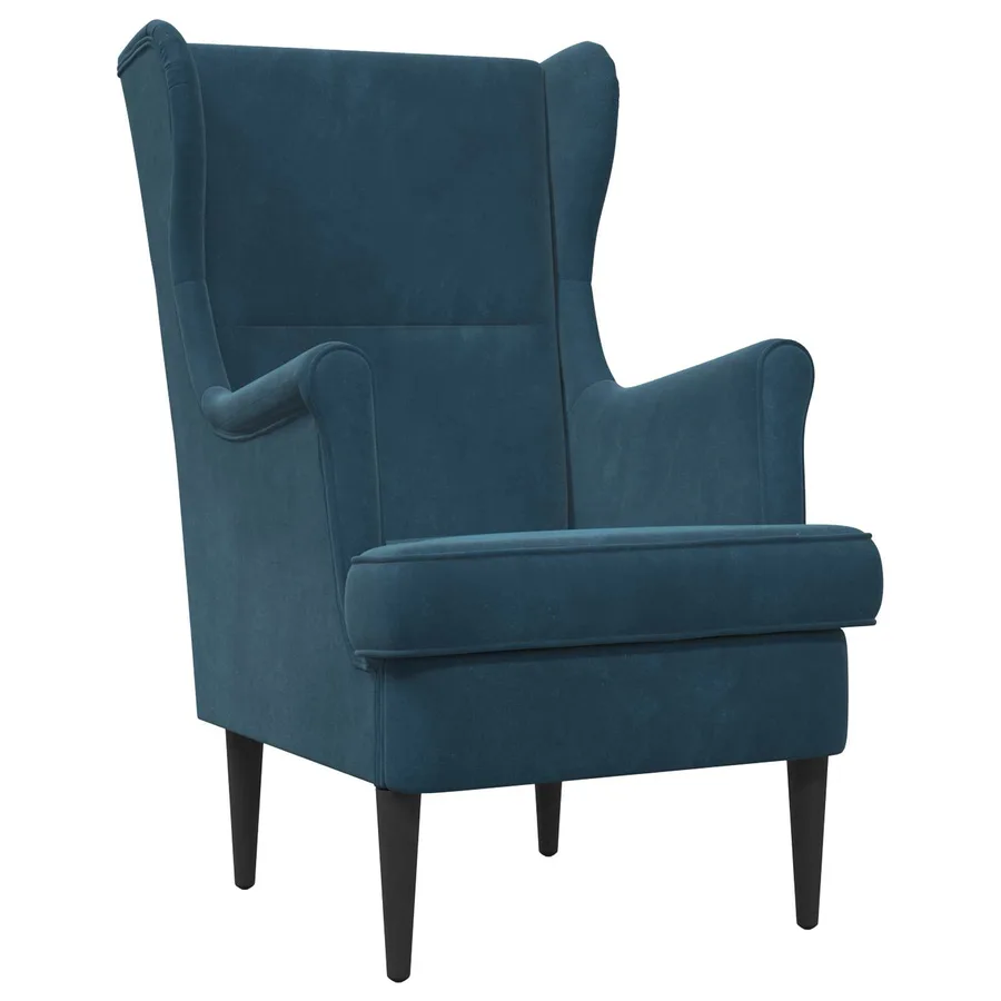 Fauteuil Bleu Velours - 2