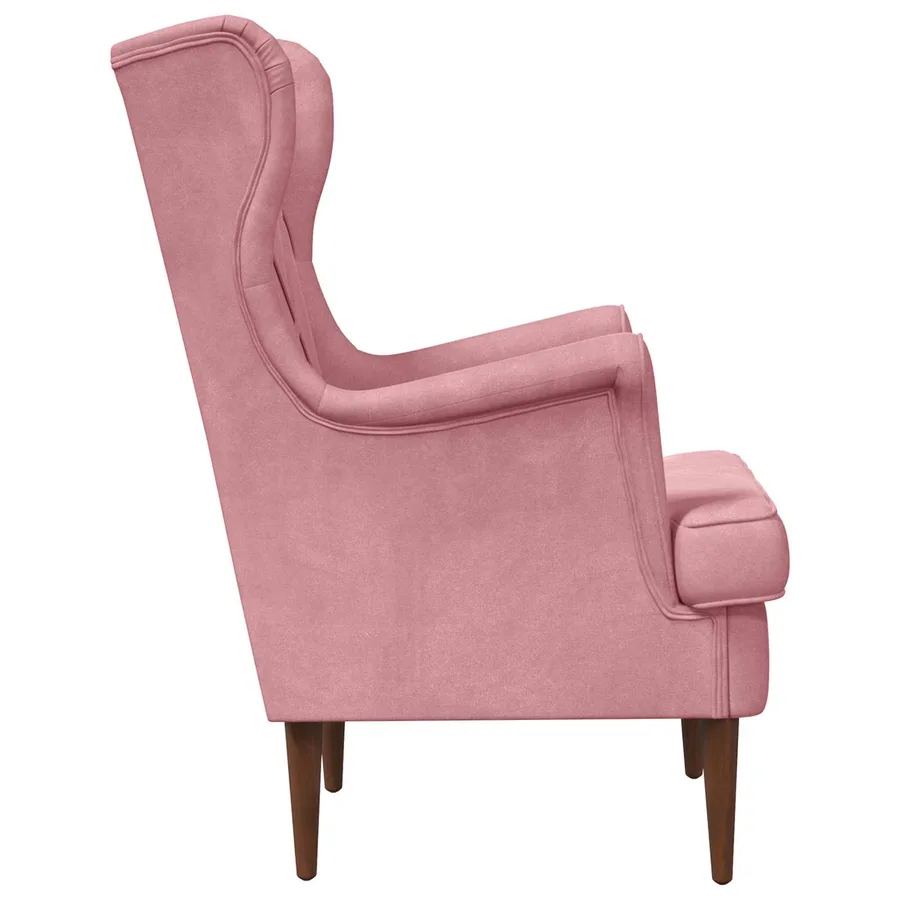 Fauteuil Rose Velours - 5