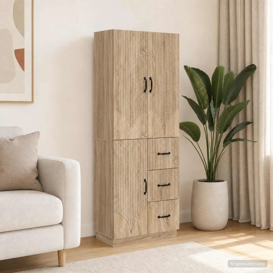 Ensemble de Meubles 2 pcs Chêne Sonoma Bois d'ingénierie