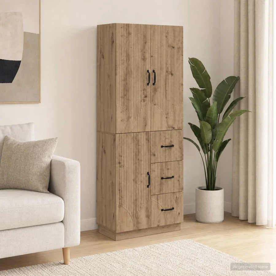 Ensemble de Meubles 2 pc Chêne artisanal Bois d'ingénierie