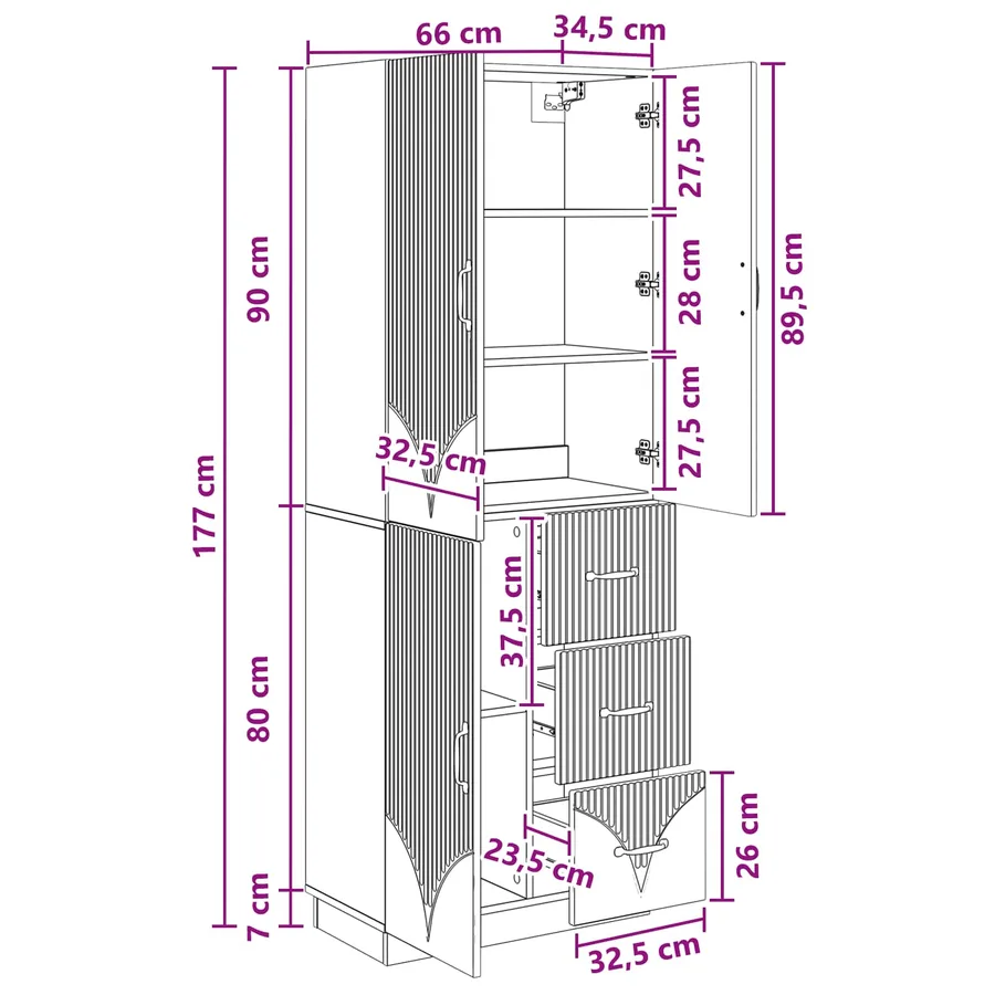 Ensemble de Meubles 2 pc Chêne artisanal Bois d'ingénierie - 10