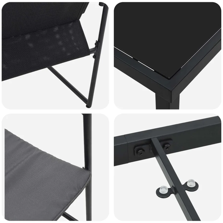 Ensemble de salle à manger pour jardin 9 pcs Noir et anthracite - 7