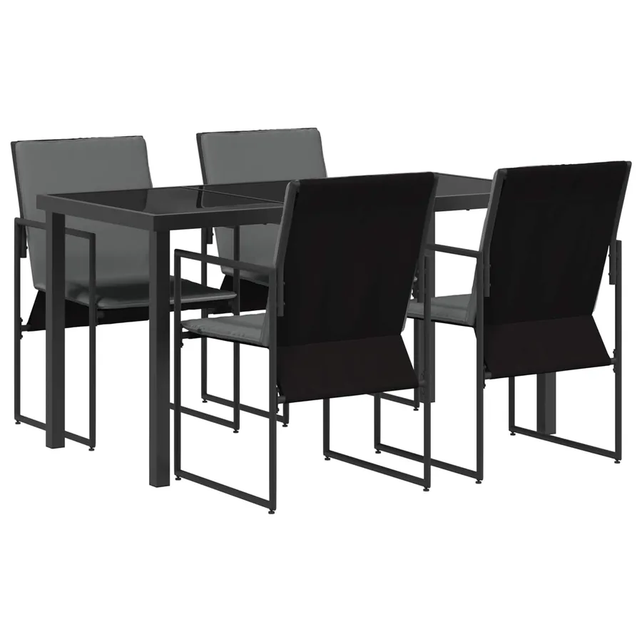 Ensemble de salle à manger pour jardin 5 pcs Noir et anthracite - 2