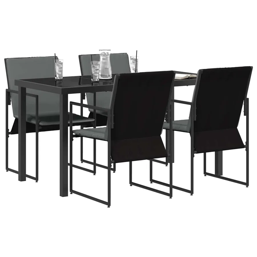 Ensemble de salle à manger pour jardin 5 pcs Noir et anthracite - 3