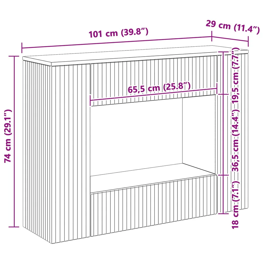 Table console Chêne Artisanal 101 x 29 x 74 cm - 10
