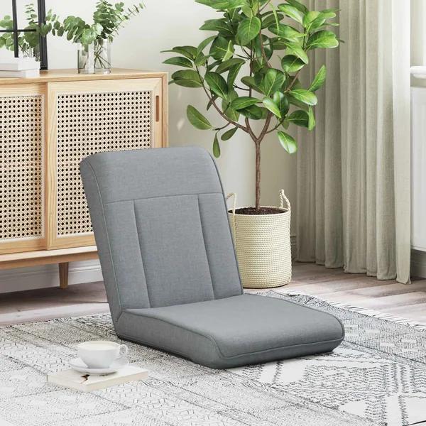 Fauteuil de sol ajustable Gris clair Tissu