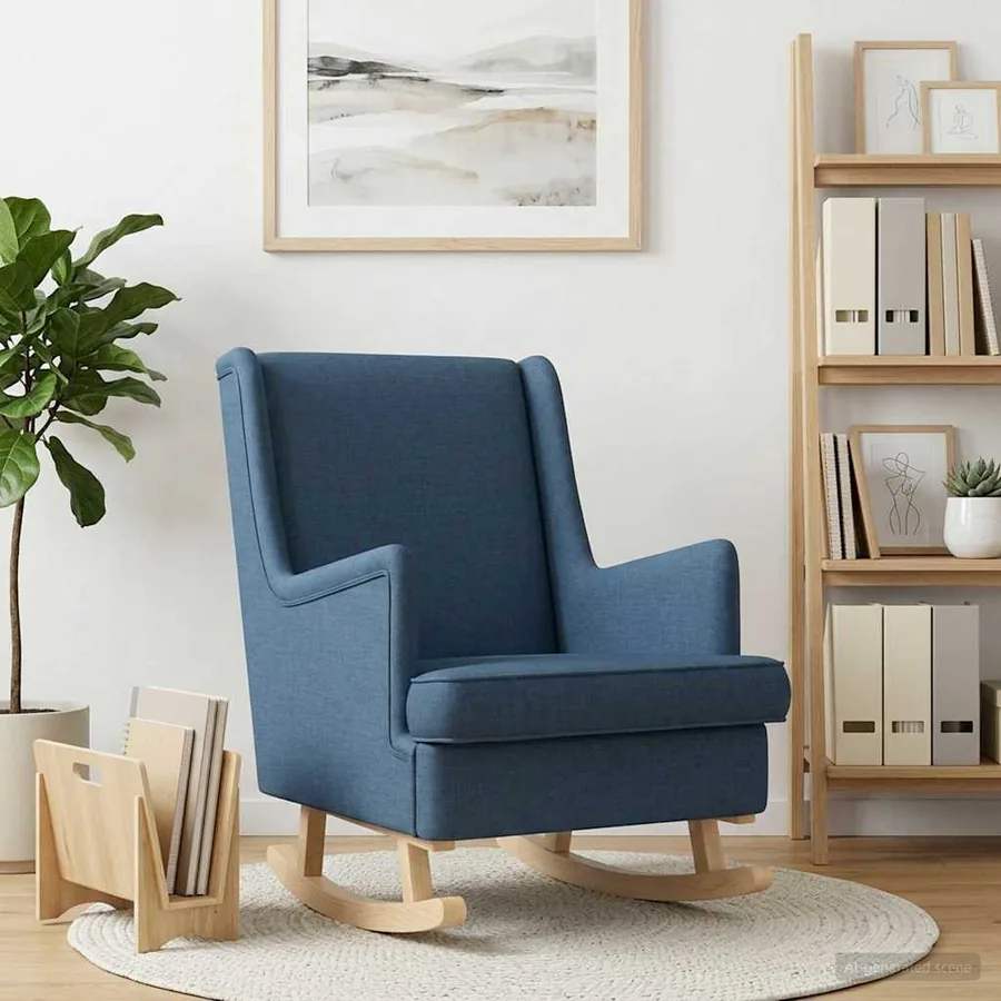 Chaise à bascule Bleu 62 x 80 x 85 cm tissu