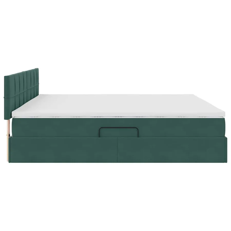 Lit de Rangement Vert foncé 200 x 200 cm Velours - 10