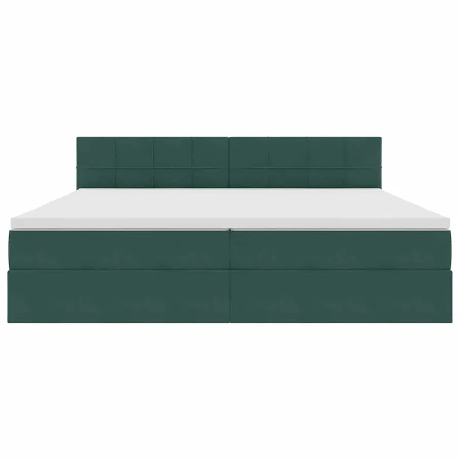 Lit de Rangement Vert foncé 200 x 200 cm Velours - 7