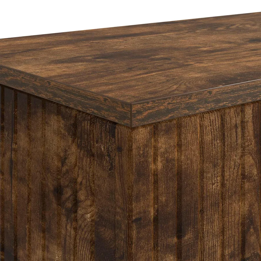 Table console Chêne Fumé 155 x 29 x 74 cm Bois d’ingénierie - 8