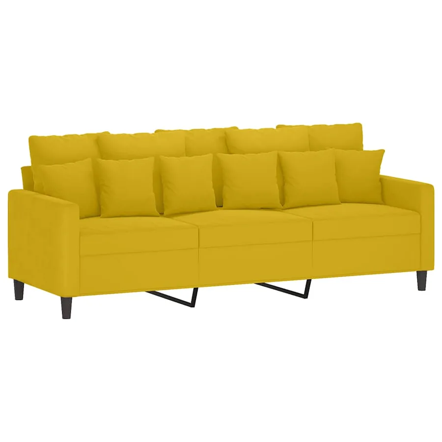 Ensemble de canapés 3 pcs avec coussins Jaune Velours - 5