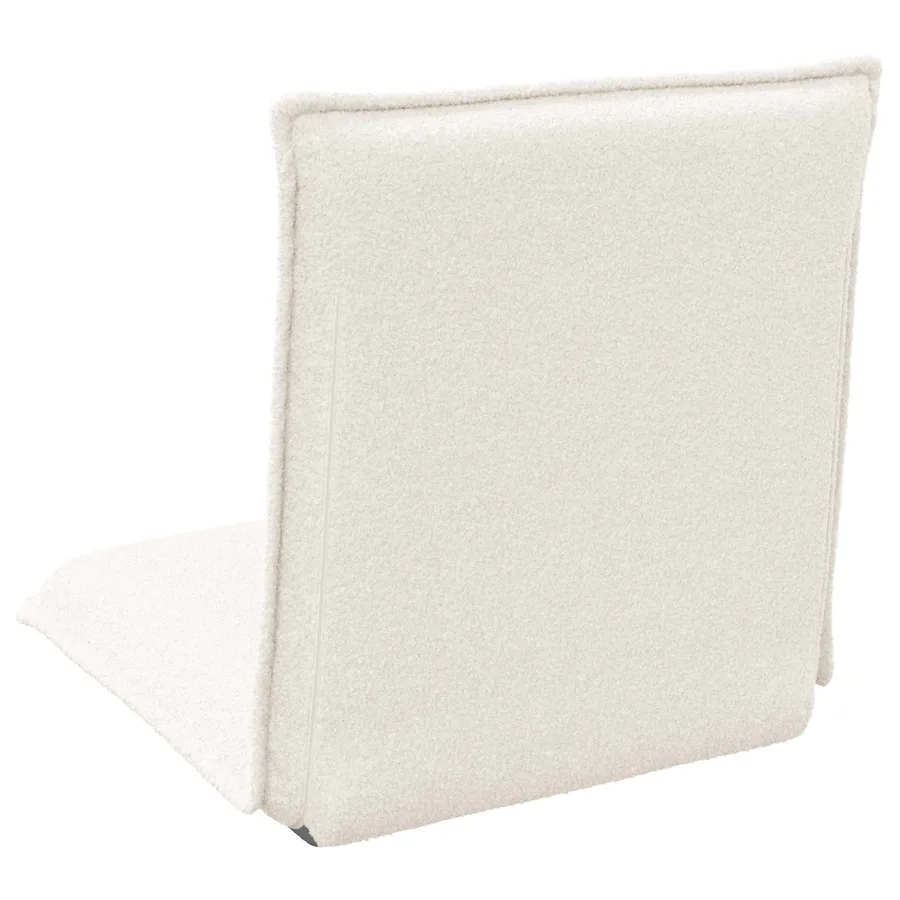 Fauteuil de sol ajustable Crème Tissu en laine de mouton - 6