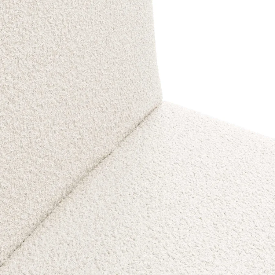 Fauteuil de sol ajustable Crème Tissu en laine de mouton - 7