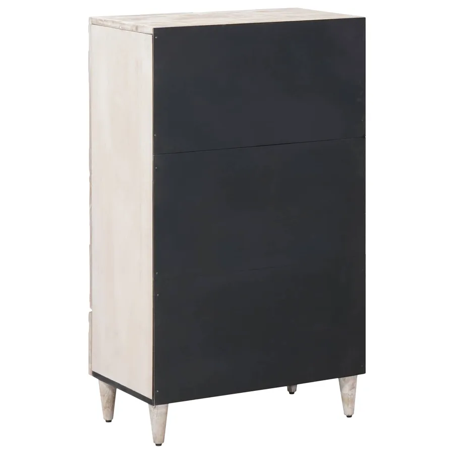 Buffet Haut Blanc 60 x 33,5 x 100 cm Bois de mangue massif - 5