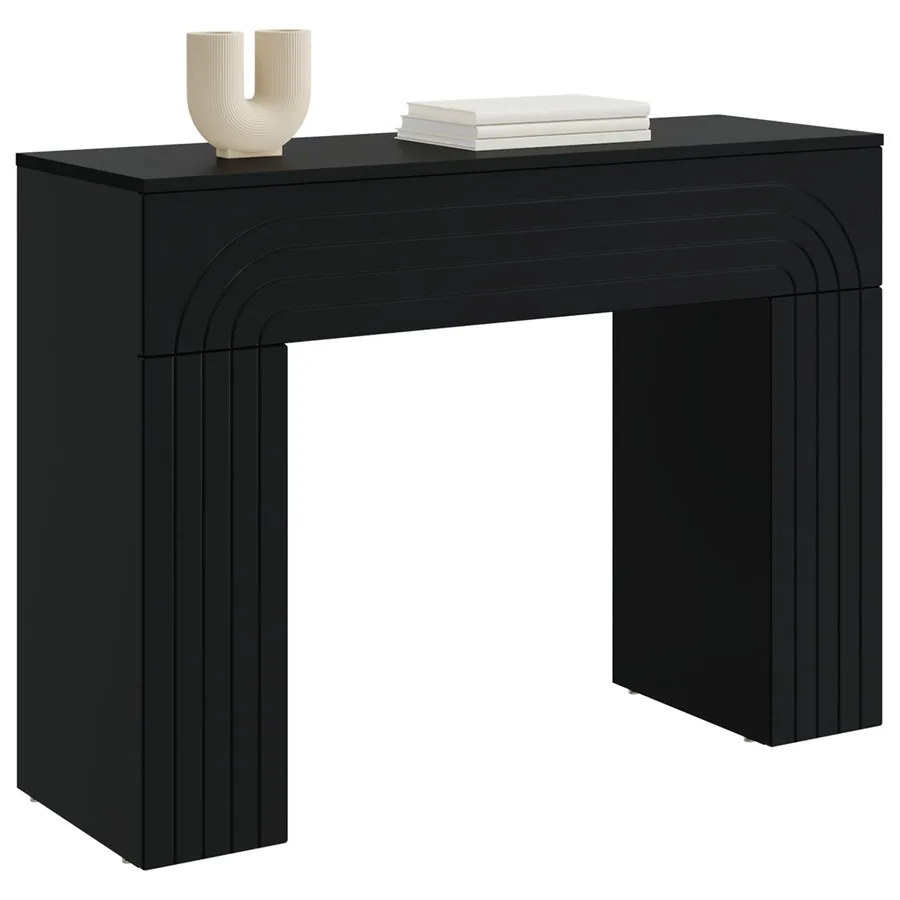 Table basse Noir 102 x 35 x 75 cm Bois d'ingénierie - 3