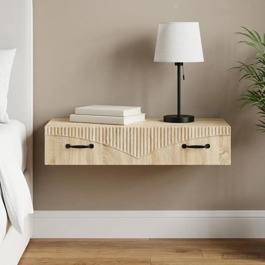 Table d'appoint murale Chêne Sonoma 87,5 x 34,5 x 17 cm