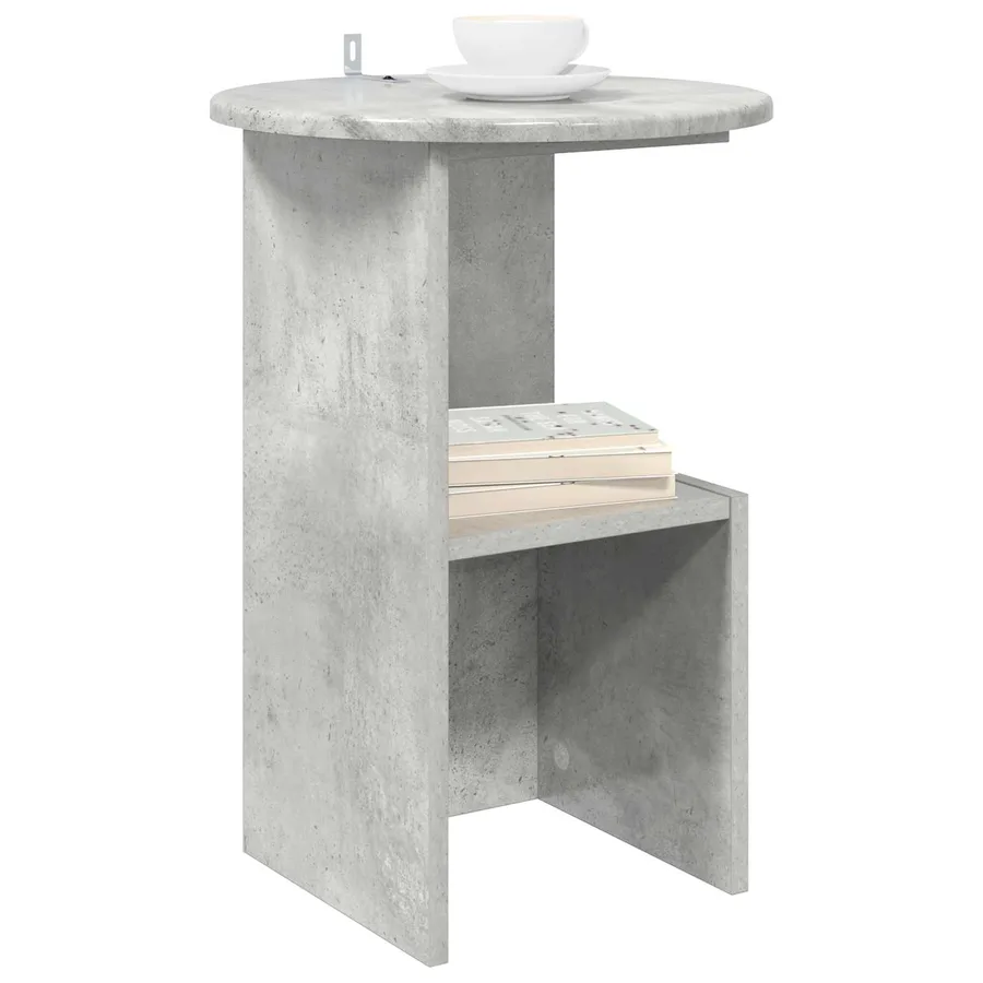 Table d'appoint Gris béton Ø 39,5 x 55 cm Bois d'ingénierie - 3
