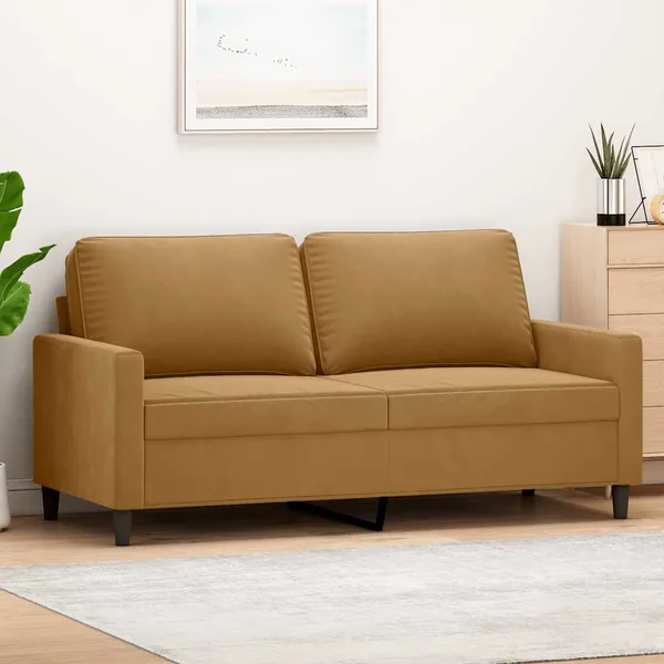 Canapé à 2 places Marron 140 cm Velours