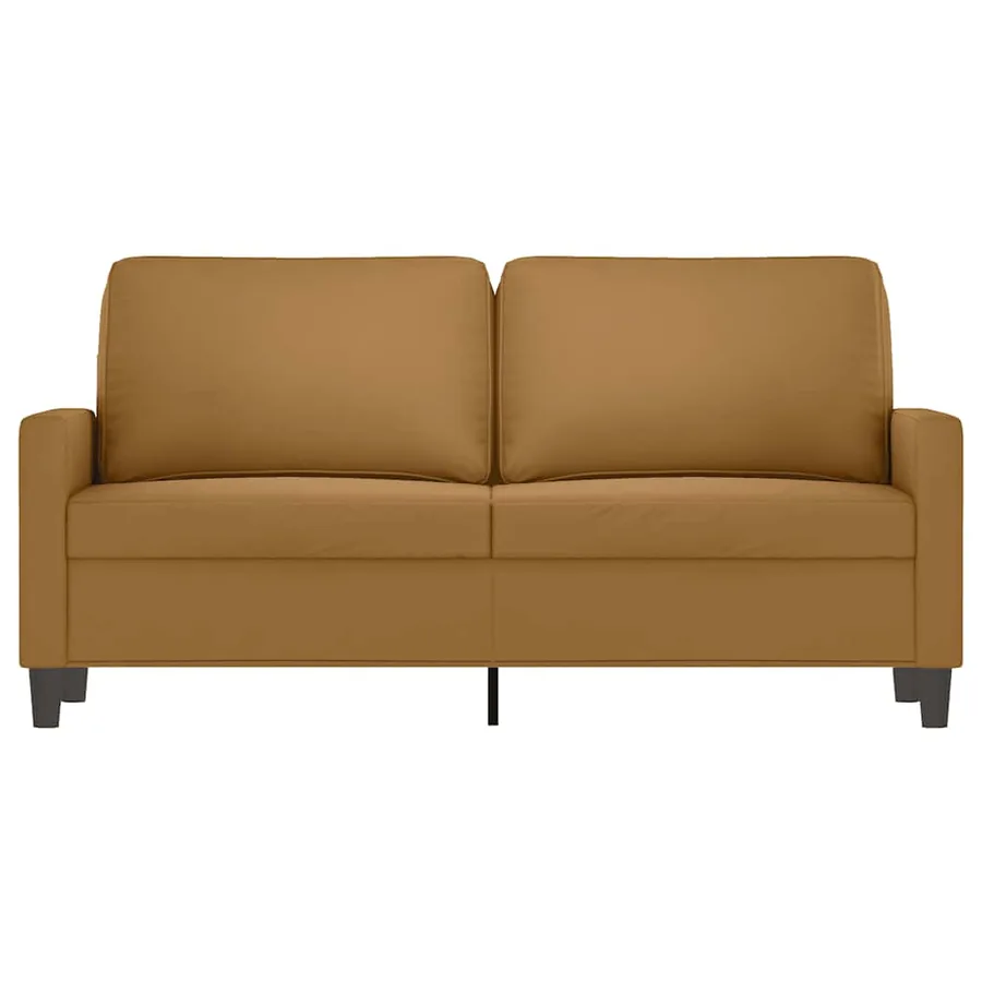 Canapé à 2 places Marron 140 cm Velours - 3