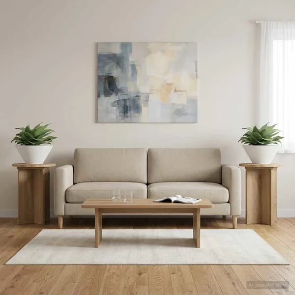 Support de Plante 2 pc Chêne artisanal Ø29,5 x 40 cm