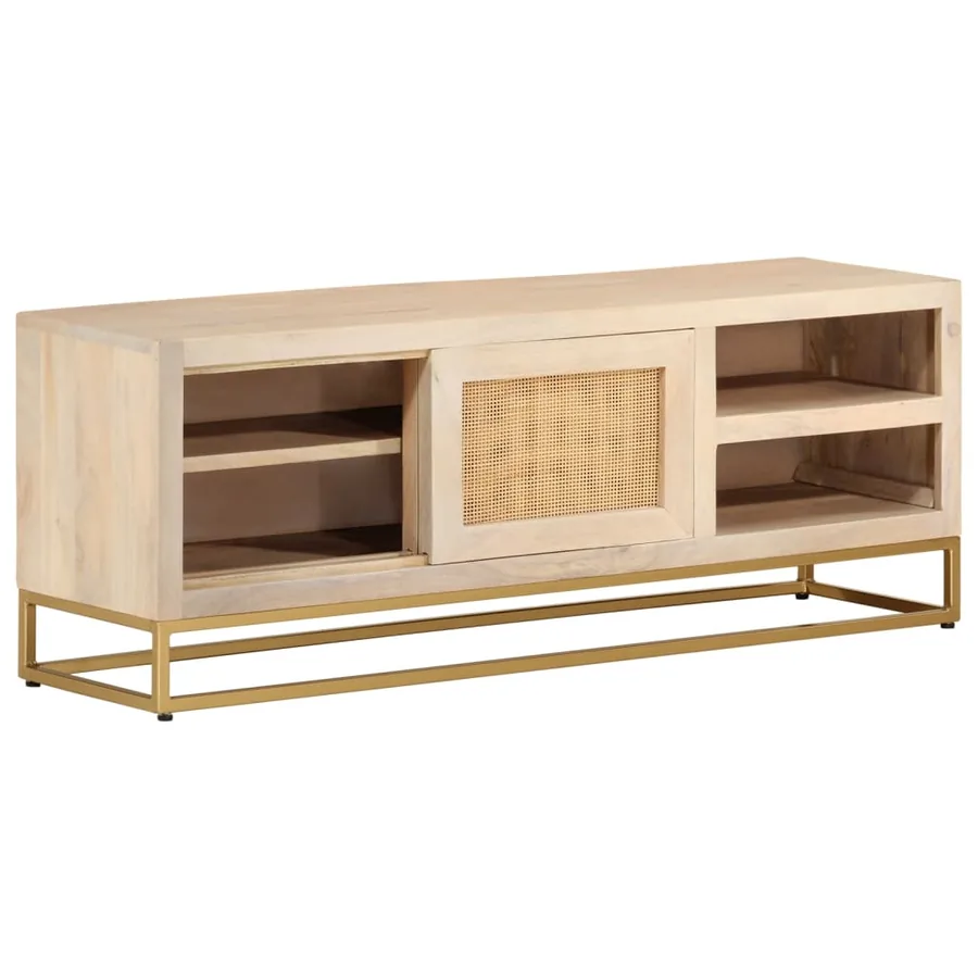 Meuble TV 110x30x40 cm bois massif de manguier et fer - 3