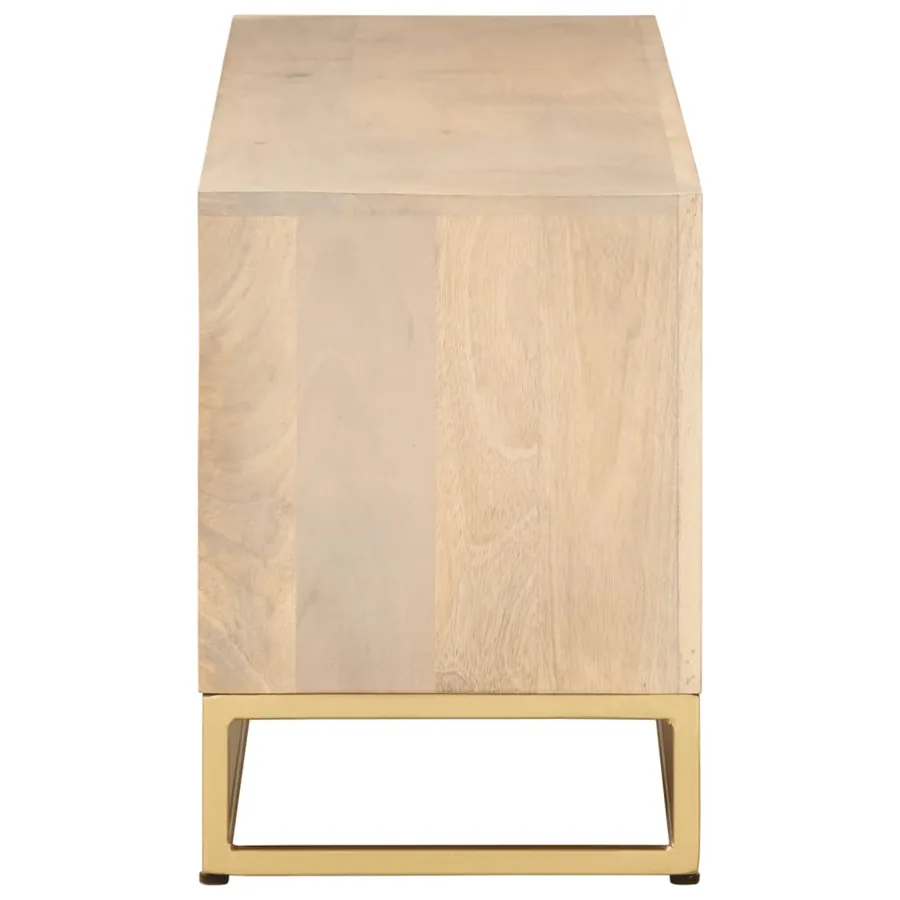 Meuble TV 110x30x40 cm bois massif de manguier et fer - 5