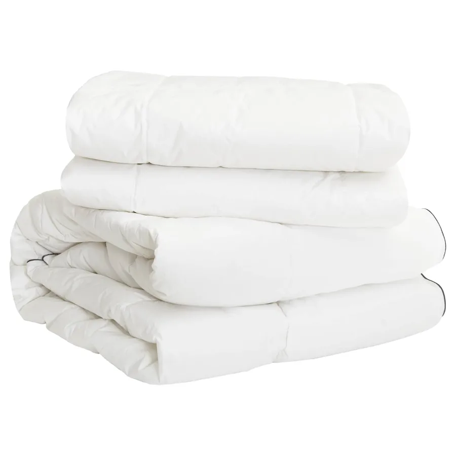 Ensemble de Duvet Blanc 140 x 200 cm Coton, Bambou, Polyester - 4