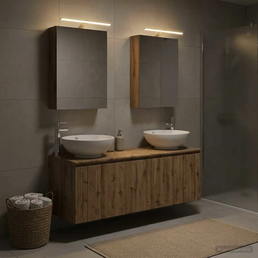 Ensemble d'armoire de salle de bain 5 pc Chêne artisanal - 4