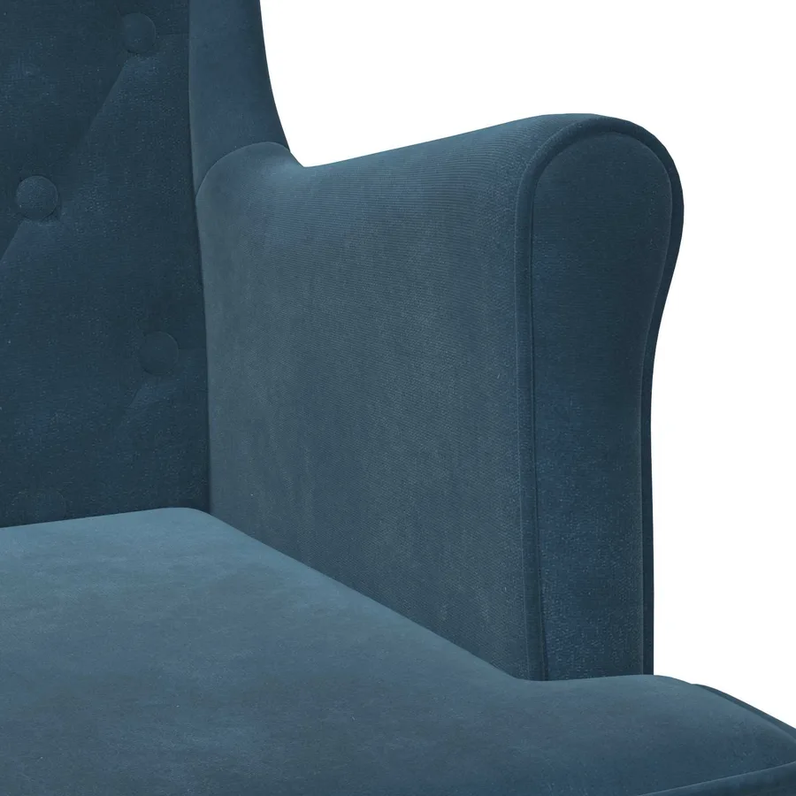 Fauteuil Bleu Velours - 7
