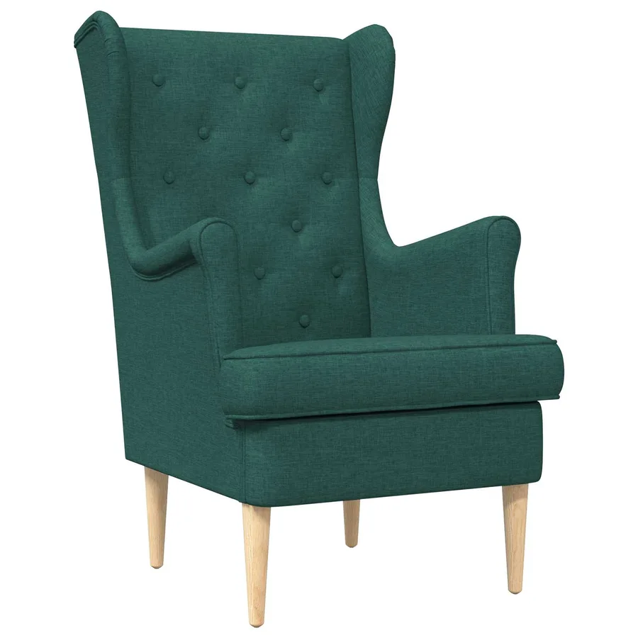 Fauteuil Vert foncé Tissu - 2