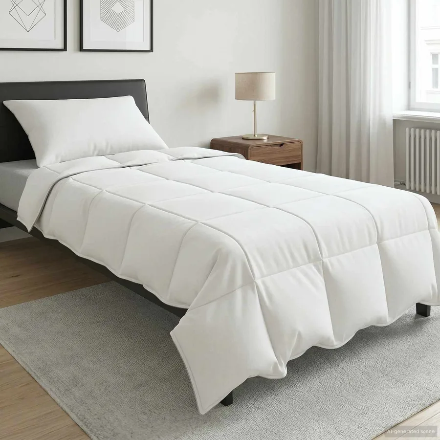 Couette d'été Blanc 140 x 200 cm Bambou