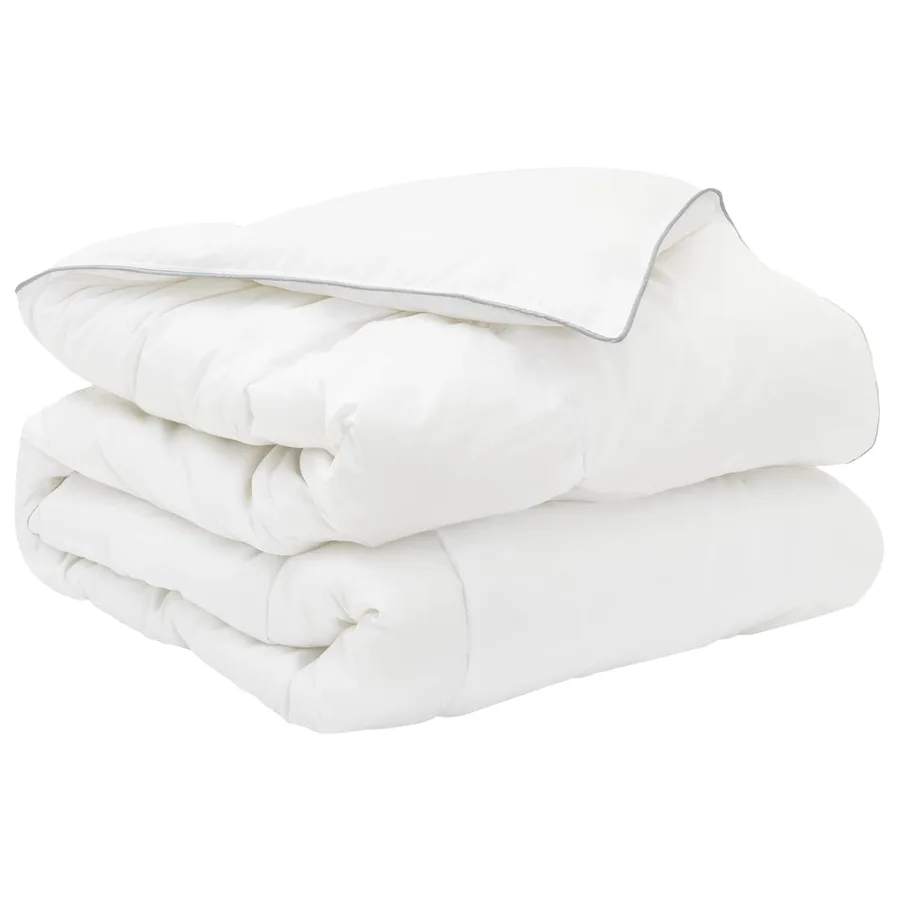 Ensemble de couette Blanc 140 x 220 cm Coton, Bambou, Polyester - 2