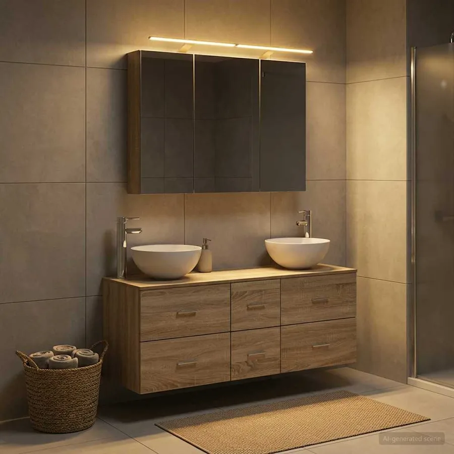 Ensemble de mobilier de salle de bain 4 pcs Chêne Sonoma - 4