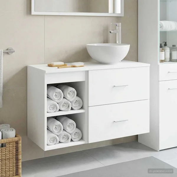 Ensemble de mobilier de salle de bain 2 pcs Blanc