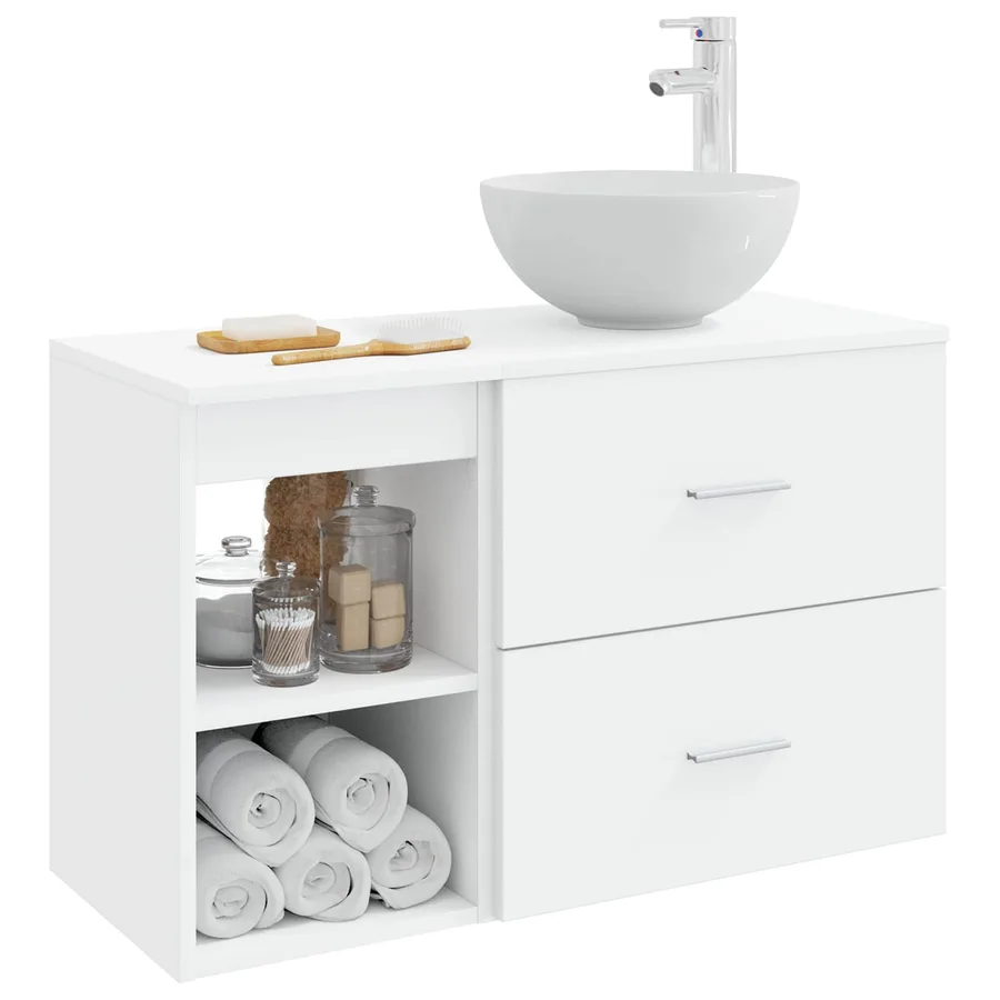 Ensemble de mobilier de salle de bain 2 pcs Blanc - 3