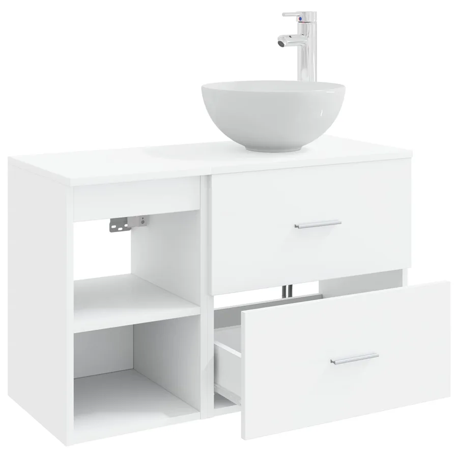 Ensemble de mobilier de salle de bain 2 pcs Blanc - 4