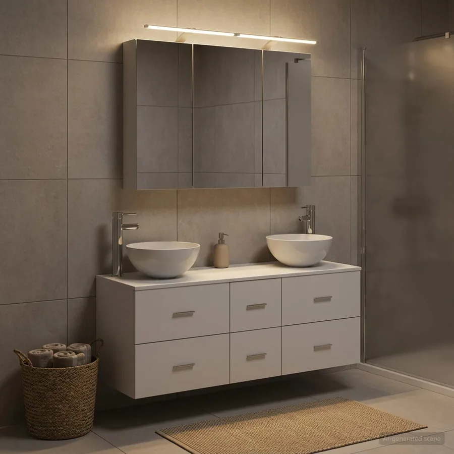 Ensemble de mobilier de salle de bain 4 pcs Blanc