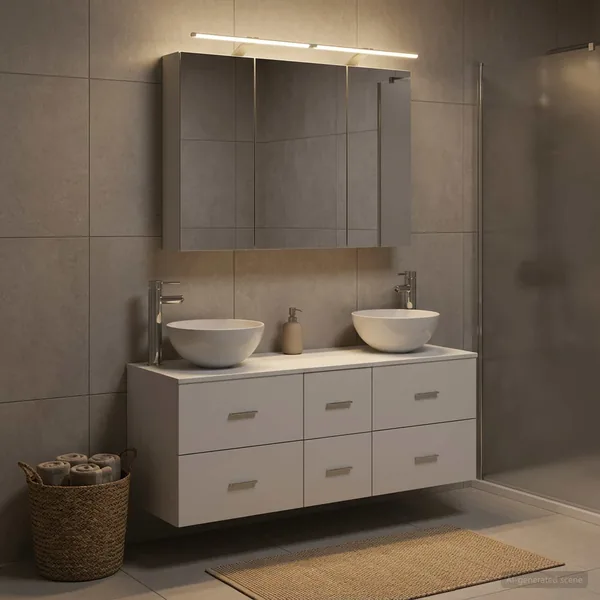Ensemble de mobilier de salle de bain 4 pcs Blanc